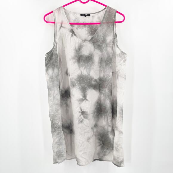 EILEEN FISHER Tank Top Size Medium Cotton Silk Blend Lagenlook Watercolor NWOT - Picture 2 of 11